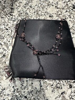 Elegant Black Beaded Evening Clutch - Classic Style